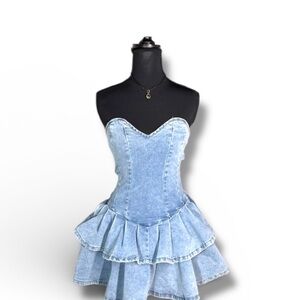 & Other Stories Blue Denim Mini Dress